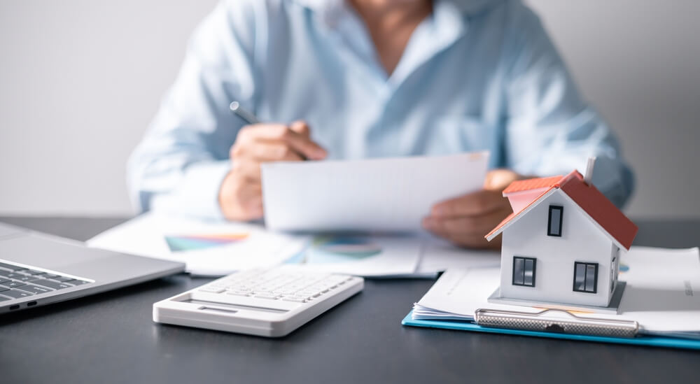 Man looking at his mortgage